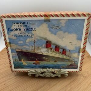 Vintage Victory Wooden  White Star Line RMS Queen‎ Mary Ship 175 Piece Puzzle